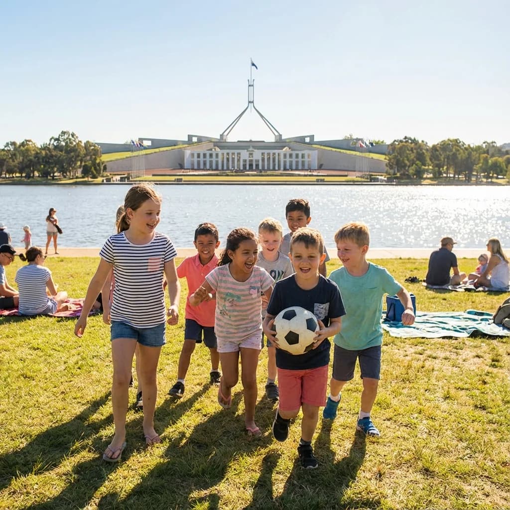 Kids enjoying Canberra